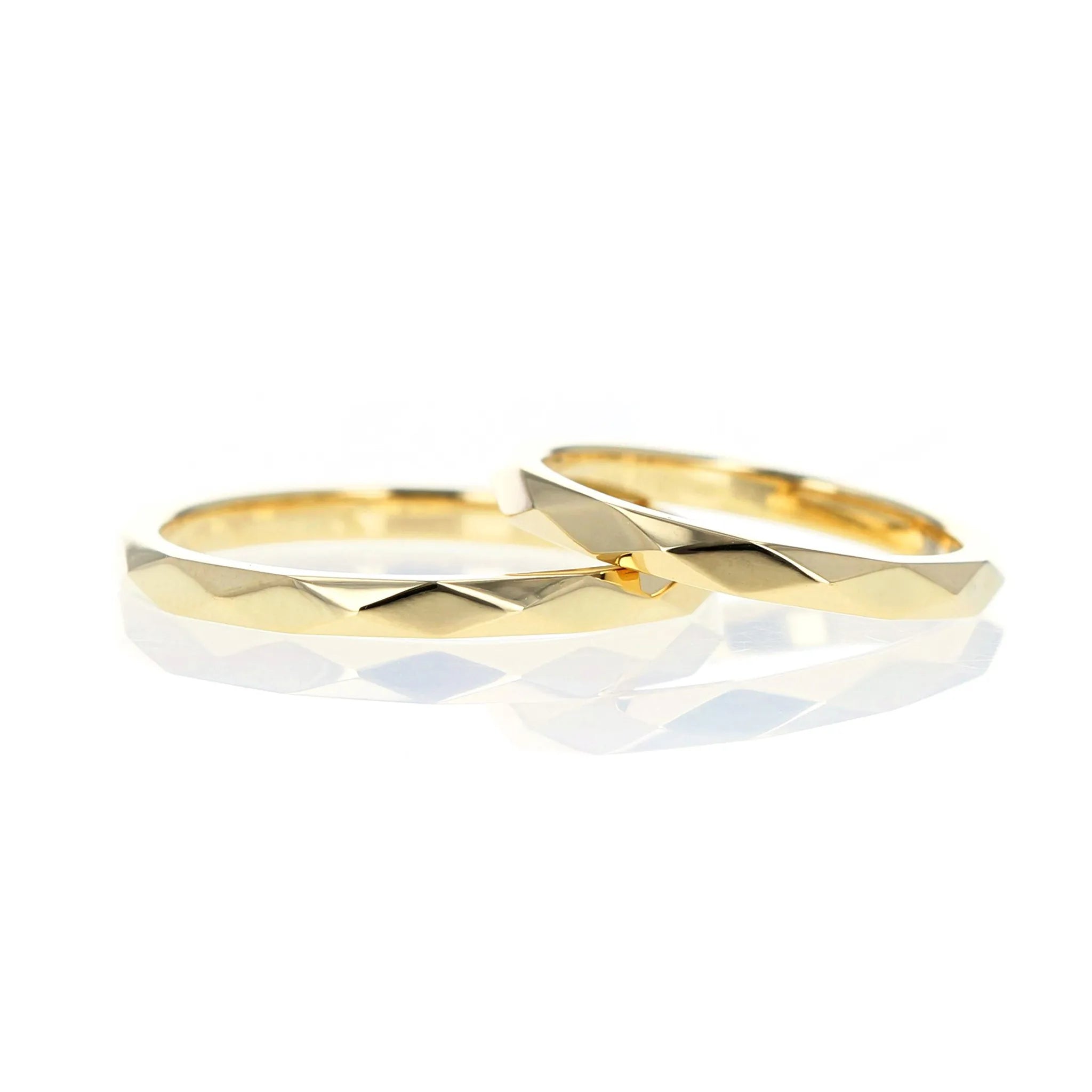 結婚指輪 マリッジリング 18金 イエローゴールド細め 全周デザイン