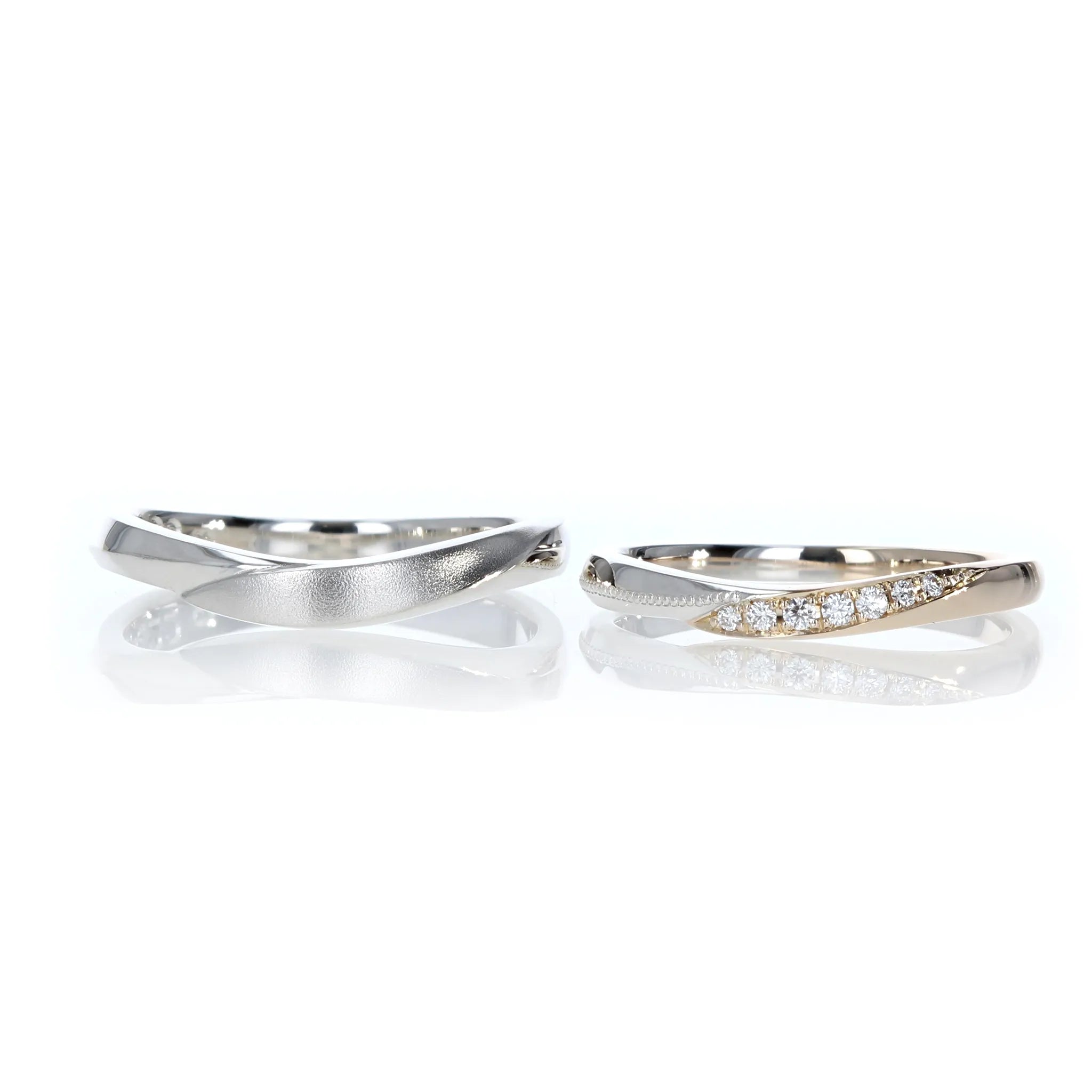 Pt100メレダイヤ入り結婚指輪セミオーダー_ID9589 [ P19AB ] 宝石工房 