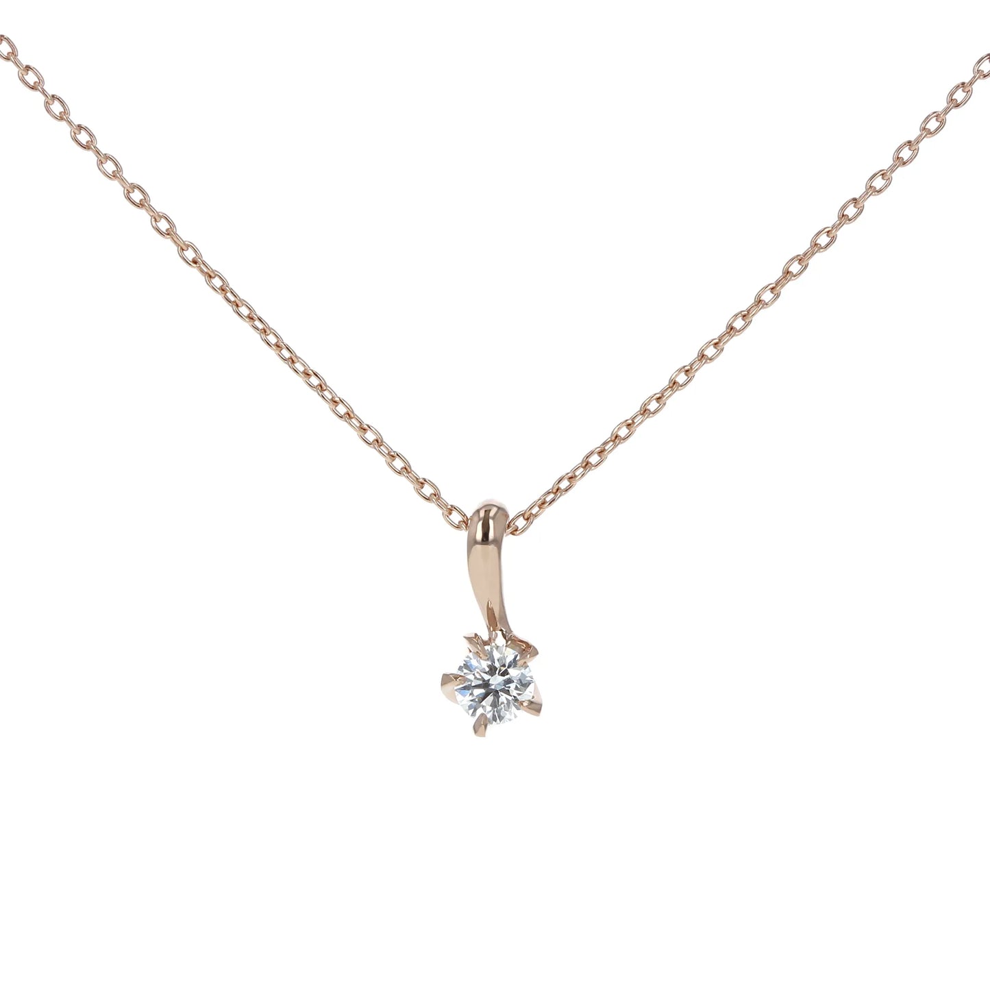 婚約ネックレス Meteor 流れ星をモチーフにした一粒ダイヤモンドネックレス K18ピンクゴールド