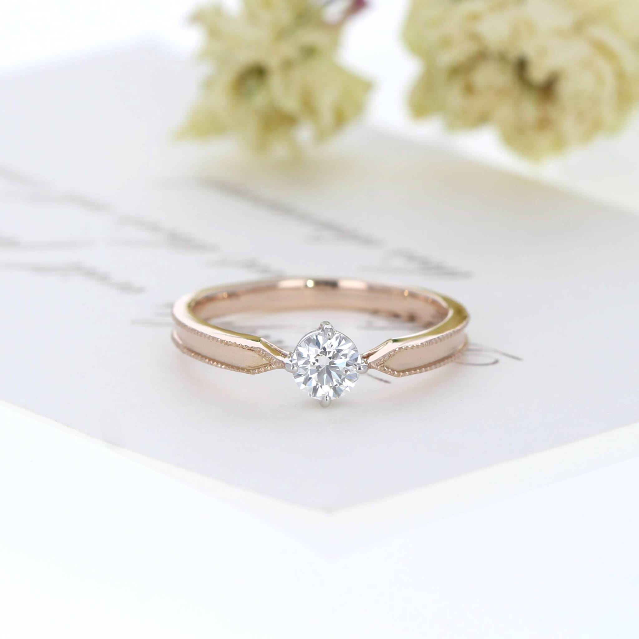 婚約指輪 エンゲージリング ダイヤモンド プラチナ 18金 ピンク 
