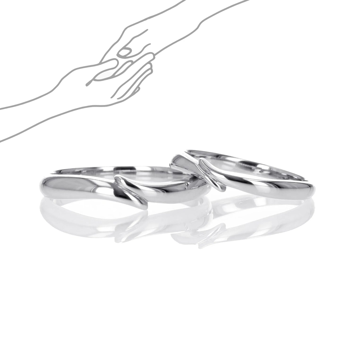 hand in hand プラチナ個性派の結婚指輪