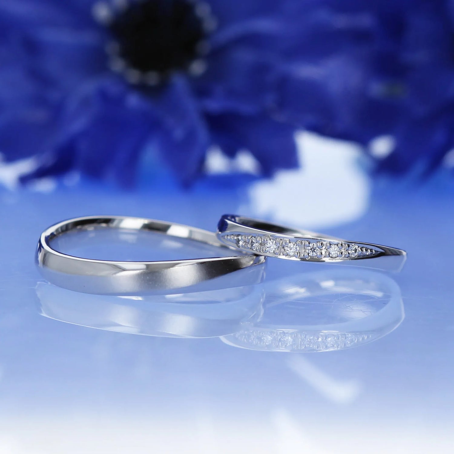 結婚指輪 マリッジリング ウェーブデザイン 艶消し仕上げ プラチナ 