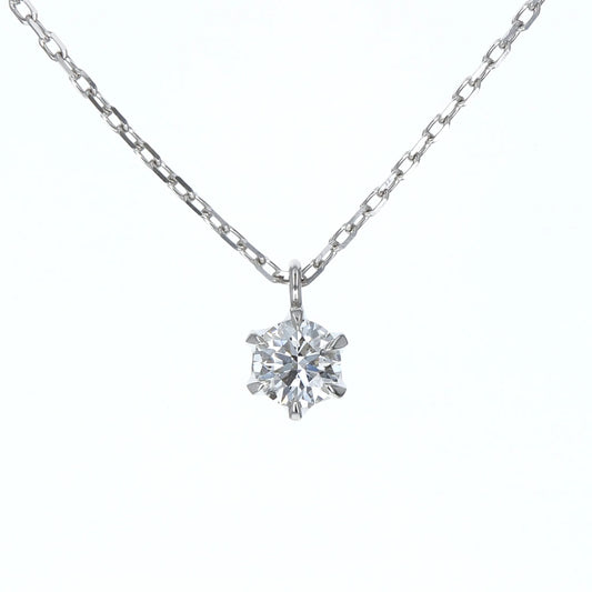 一粒ダイヤモンドネックレス 0.157ct プラチナ 爪留めセッティング Eカラー