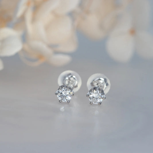 一粒ダイヤモンドピアス 0.15ct×2 プラチナ Eカラー VS2 結婚10周年におすすめ