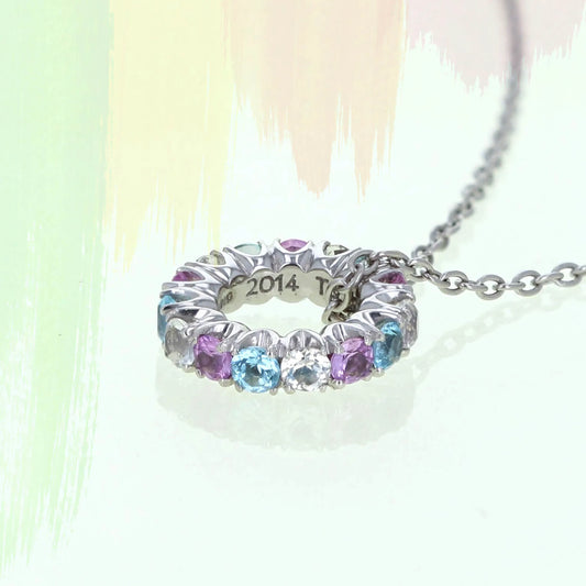 ベビーリング【カラフル】 K10WG・ピンクサファイア・ムーンストーン・トパーズ