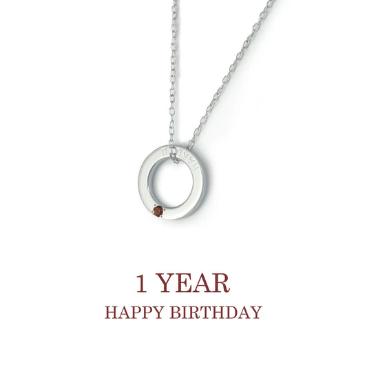 ベビーリング【サークル】 シルバー・ガーネット