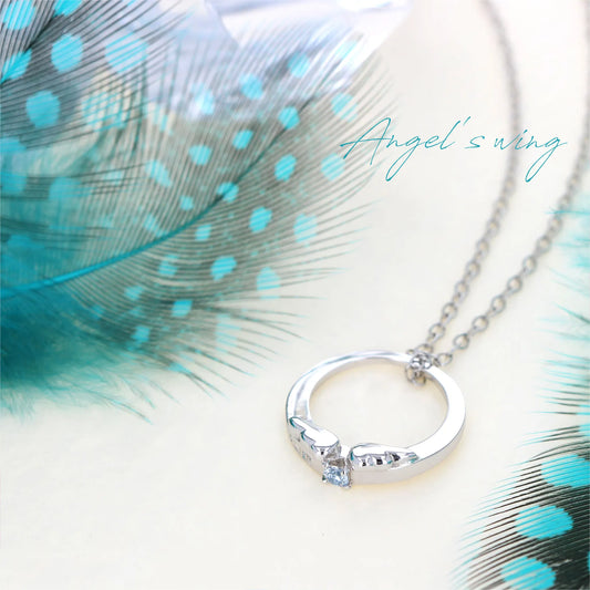 ベビーリング【天使の羽】 シルバー・アクアマリン