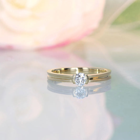 18金ダイヤモンドリング Groove