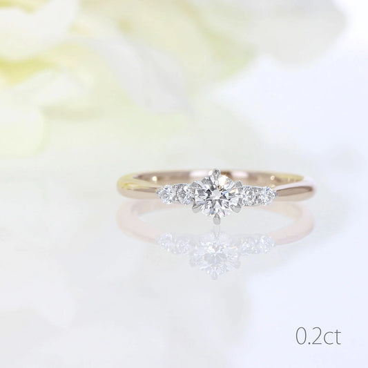 プラチナ・ピンクゴールド コンビダイヤモンドリング Precious