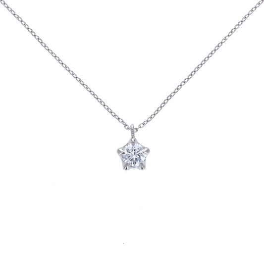 婚約ネックレス Stars 5本の爪で留めた星モチーフの一粒ダイヤモンドネックレス しょう正面